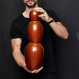 Bitz - Steingut Vase Amber, 20cm