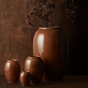 Bitz - Steingut Vase Amber, 20cm