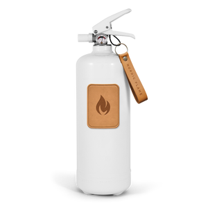 Nordic Flame - ABC Feuerlöscher 2 kg, Weiß mit hellbraunem Leder