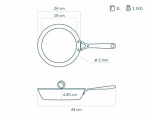 Olavson - beschichtete Kupferkernpfanne mit Stielgriff, 2-teilig