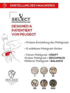 Paris u'Select - Pfeffermühle aus Holz, Passion Red