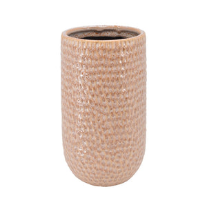 Steingutvase mit Muster, Rosa