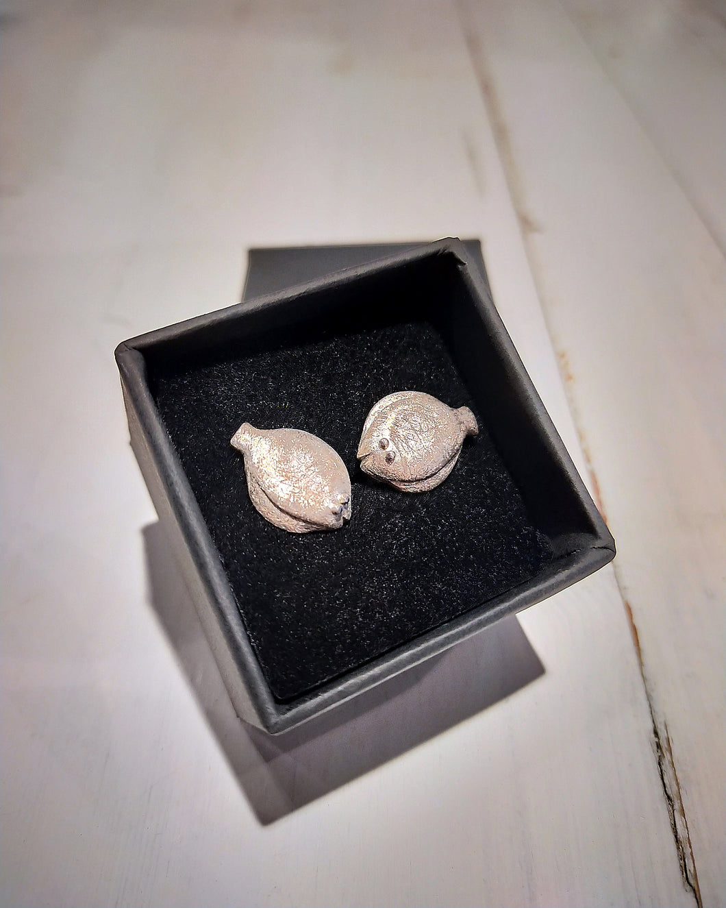 Silber Schmuck - Ohrstecker Plattfisch